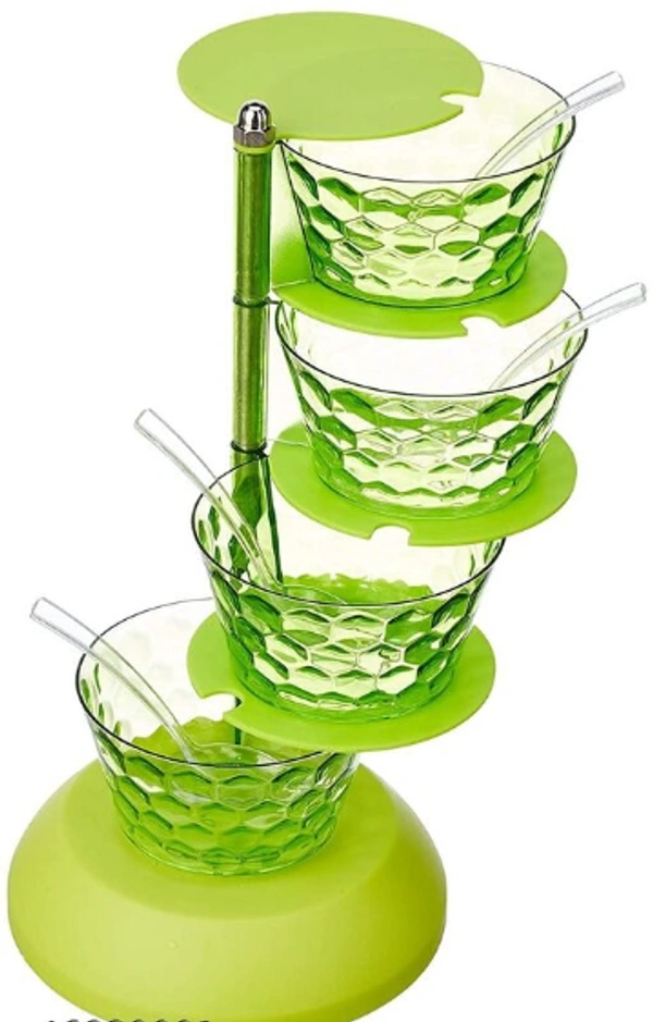 Green Color Plastic  Spice Rack -  Free Size,  Green,  Plasti,  Pack f1